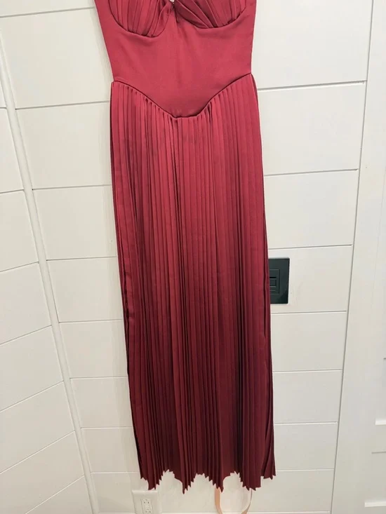 New! House of CB Cabernet Marcella Strapless Pleated Maxi Dress XS 36302 - Picture 11 of 16